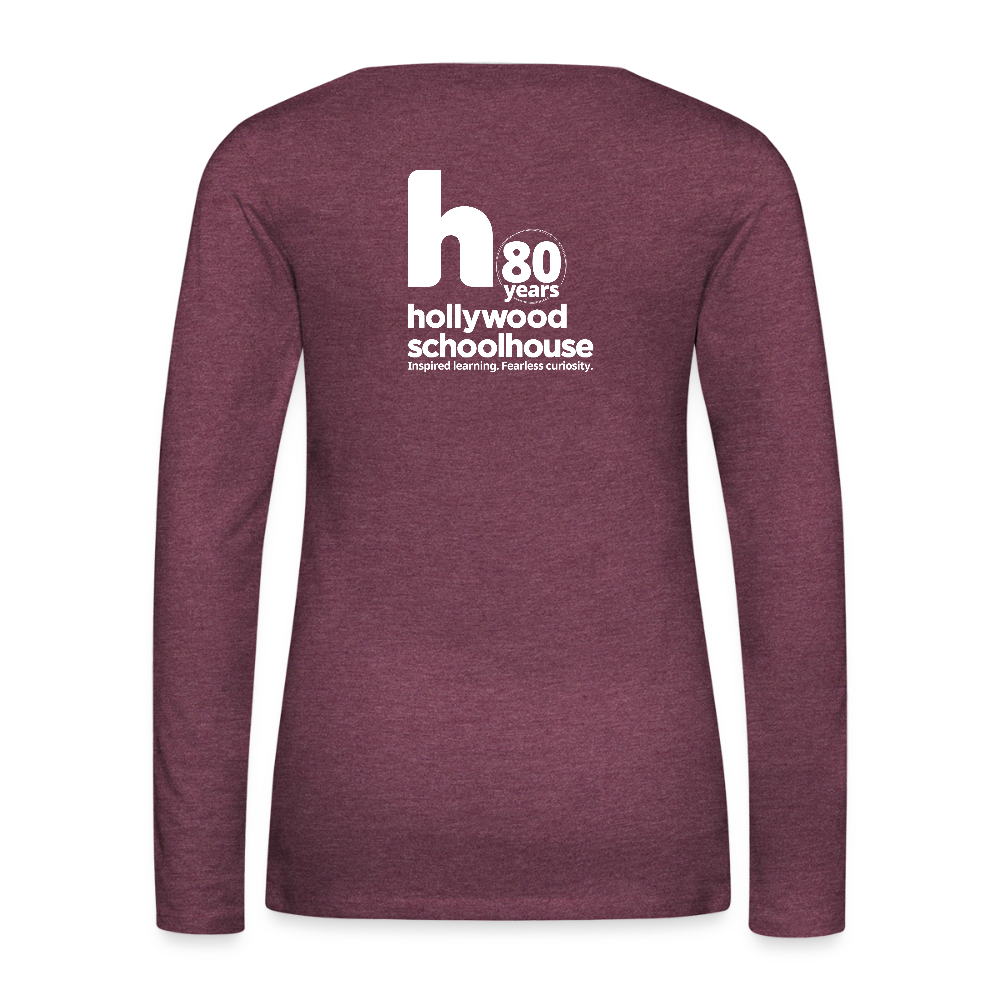 HSH 80th Anniversary Women's Slim Fit Long Sleeve T-Shirt - heather burgundy