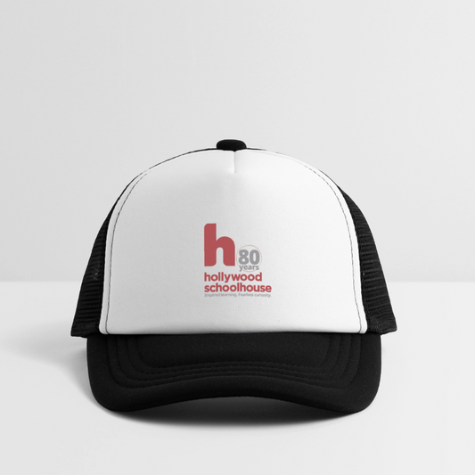 HSH 80th Anniversary Kids Trucker Hat (Red Logo) - white/black
