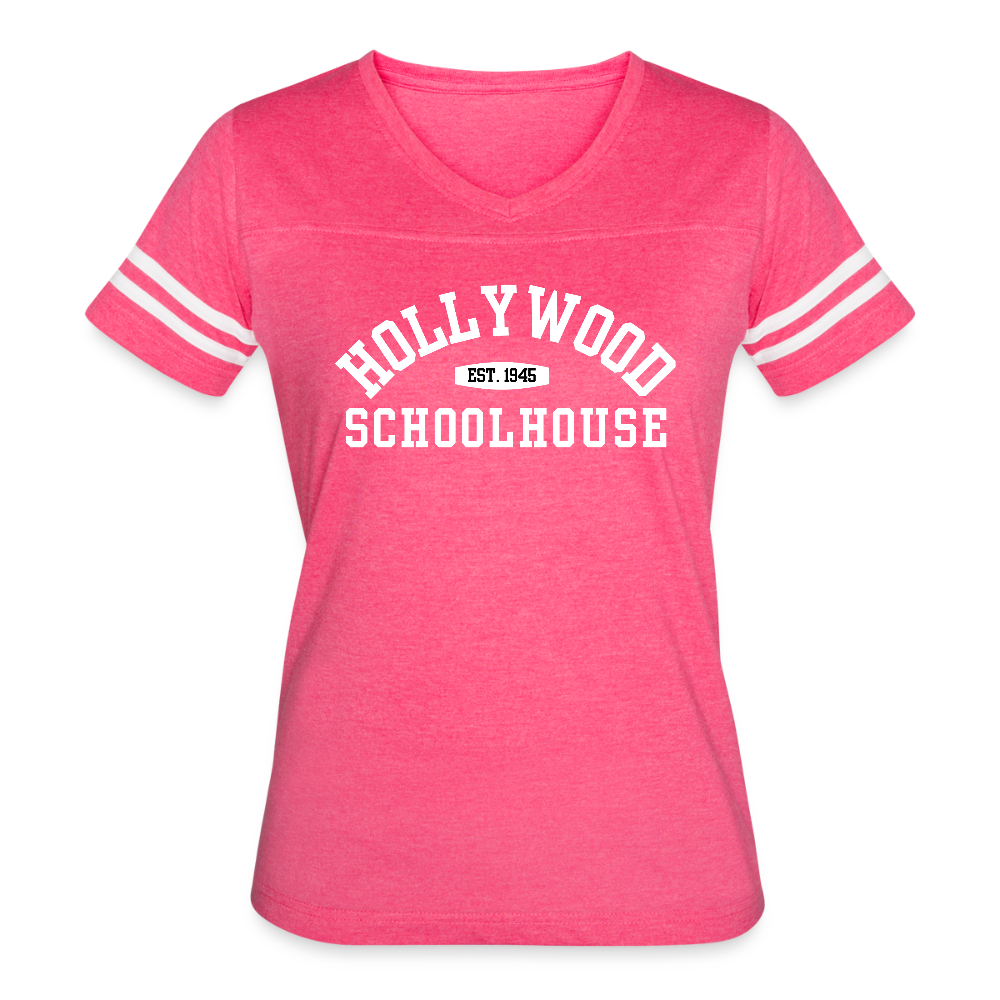 HSH Est. 1945 Women's Sport Stripe Tee - vintage pink/white