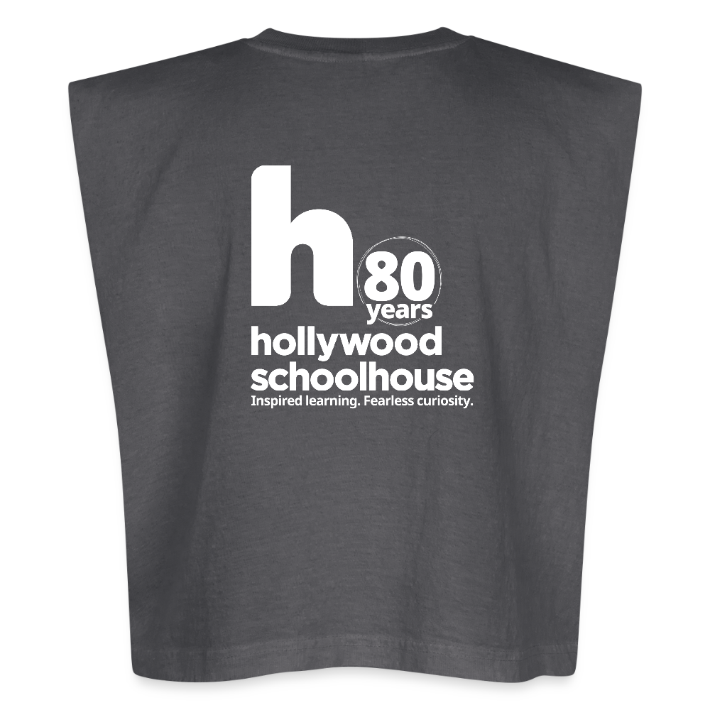HSH 80th Anniversary Women's Muscle Tank (White Logo) - faded black