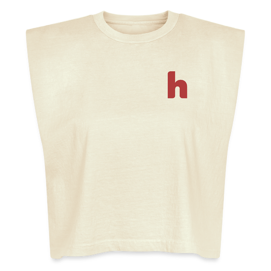 HSH 80th Anniversary Women's Muscle Tank (Red Logo) - faded cream
