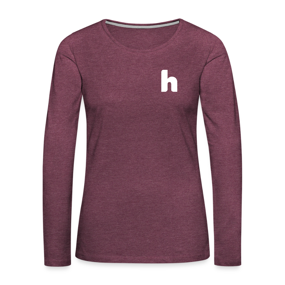 HSH 80th Anniversary Women's Slim Fit Long Sleeve T-Shirt - heather burgundy
