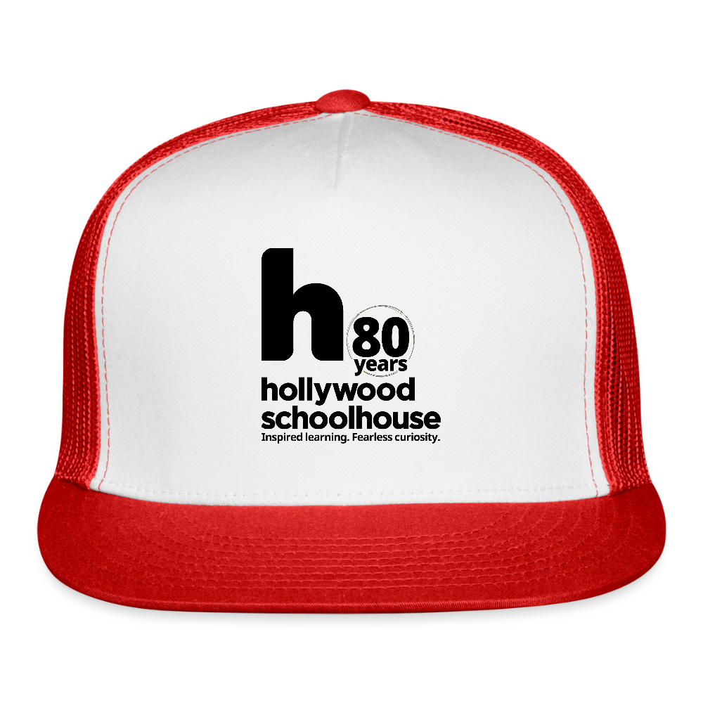 HSH 80th Anniversary Trucker Hat (Black Logo) - white/red