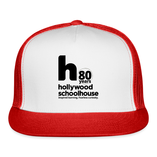 HSH 80th Anniversary Trucker Hat (Black Logo) - white/red