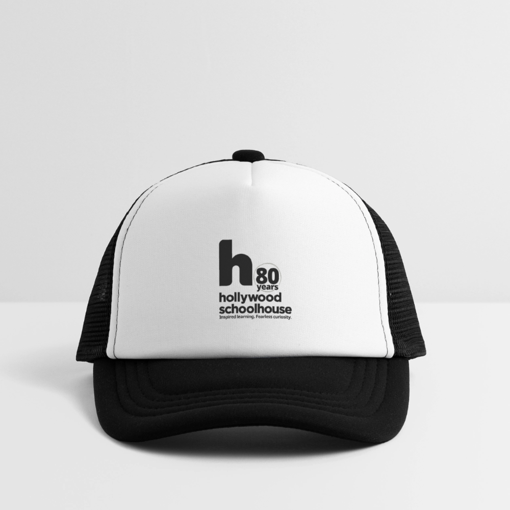HSH 80th Anniversary Kids Trucker Hat (Black Logo) - white/black