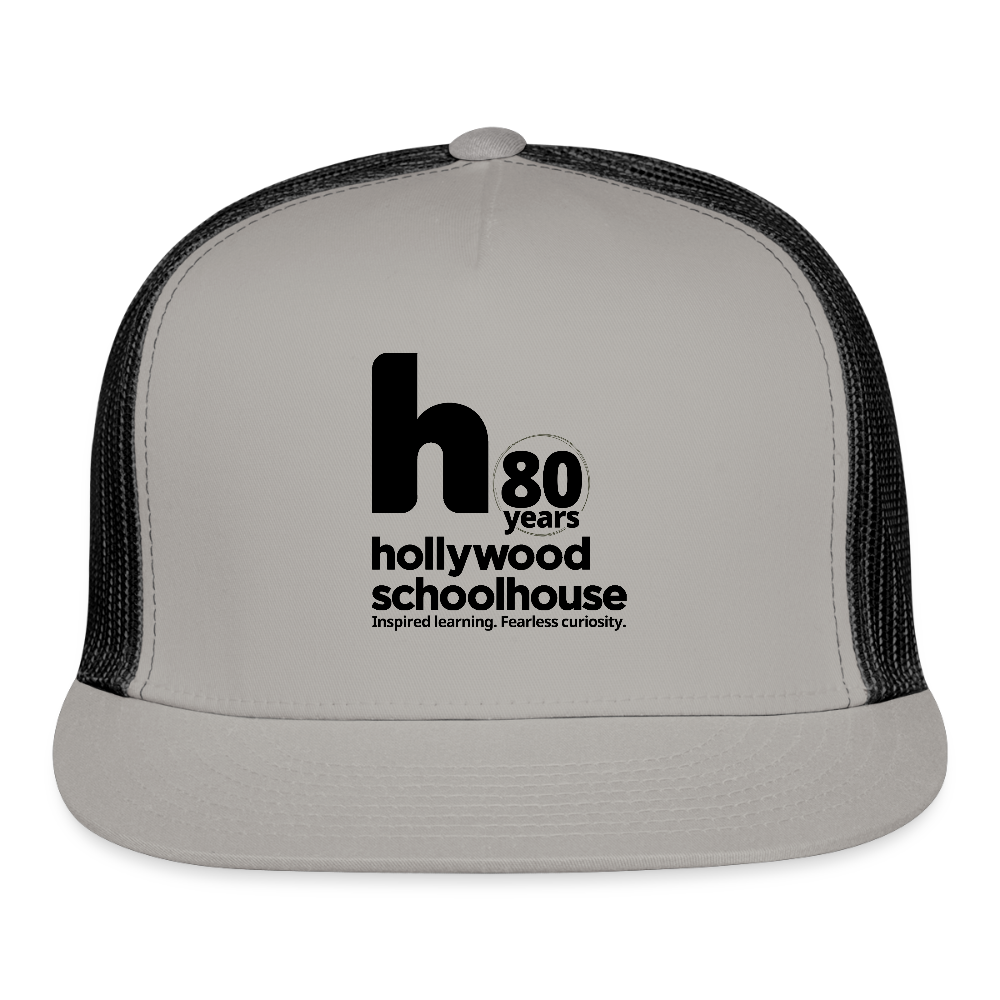 HSH 80th Anniversary Trucker Hat (Black Logo) - gray/black