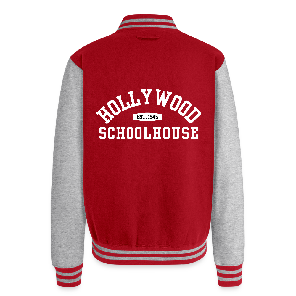 HSH Red Letterman Jacket- - red/heather grey