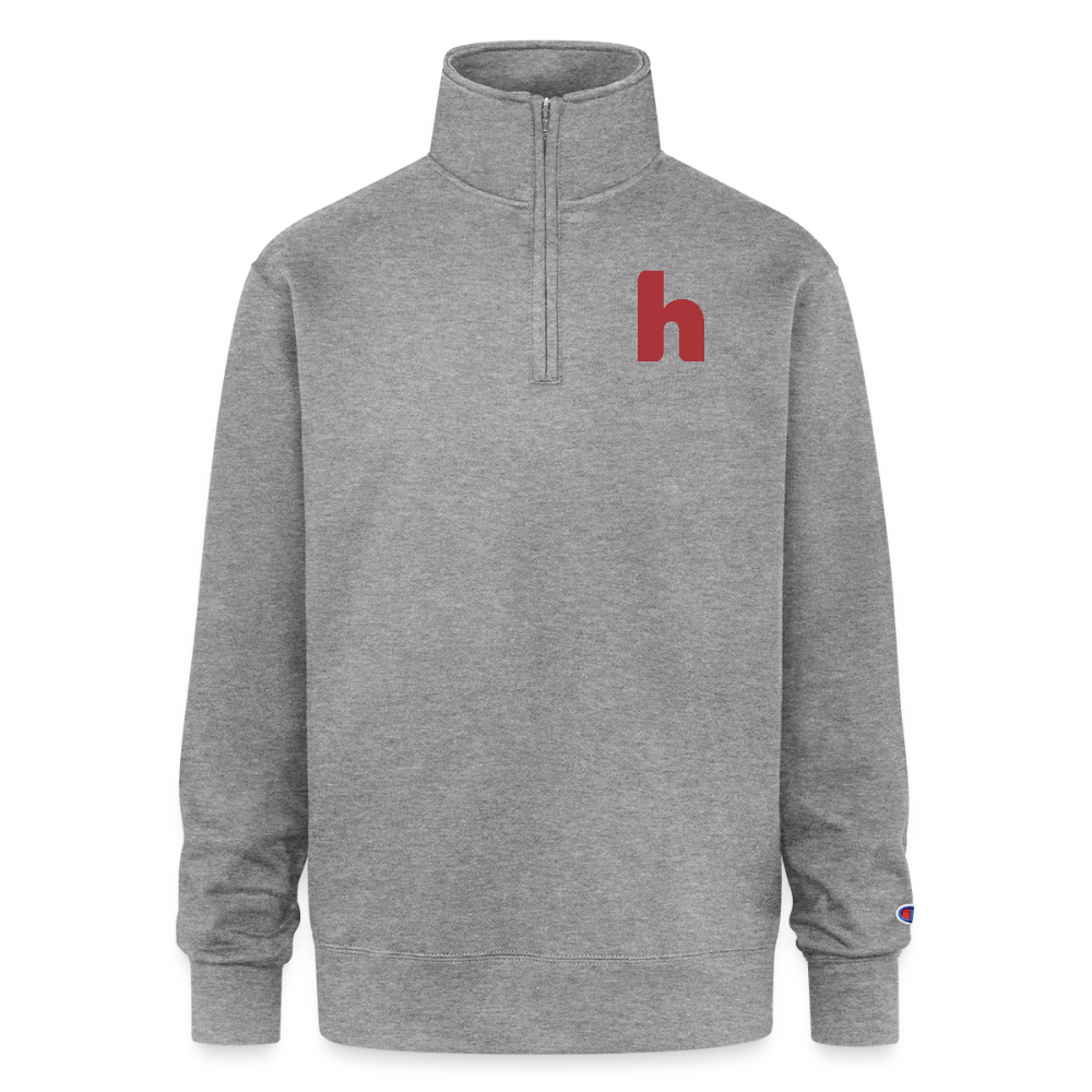 Adult 1/4 Zip Hoodie - heather gray
