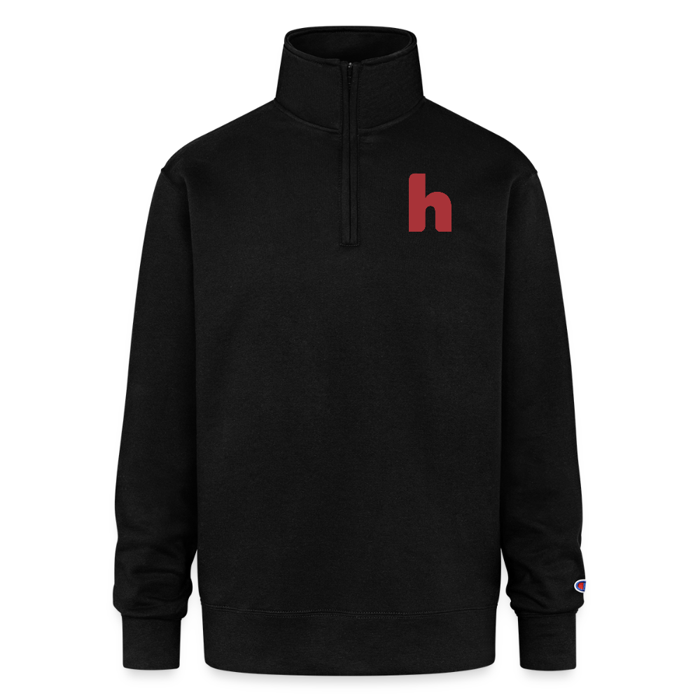 Adult 1/4 Zip Hoodie - black
