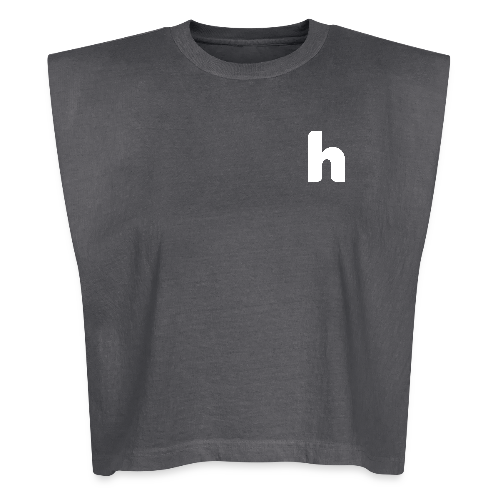 HSH 80th Anniversary Women's Muscle Tank (White Logo) - faded black