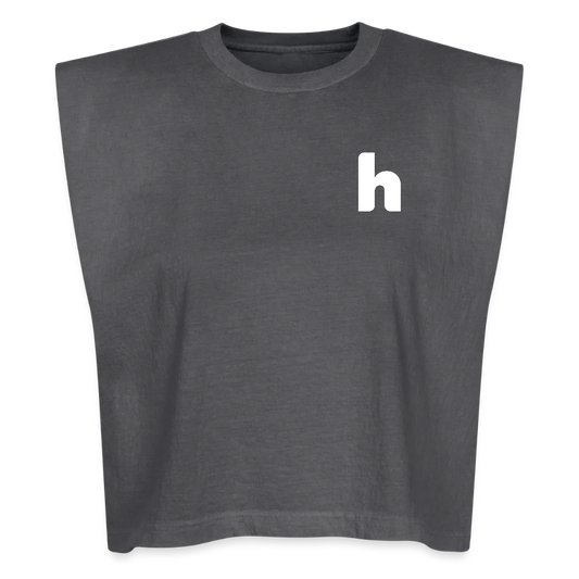 HSH 80th Anniversary Women's Muscle Tank (White Logo) - faded black