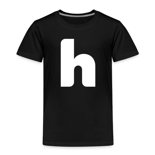 Toddler Big H T-Shirt (White Text) - black