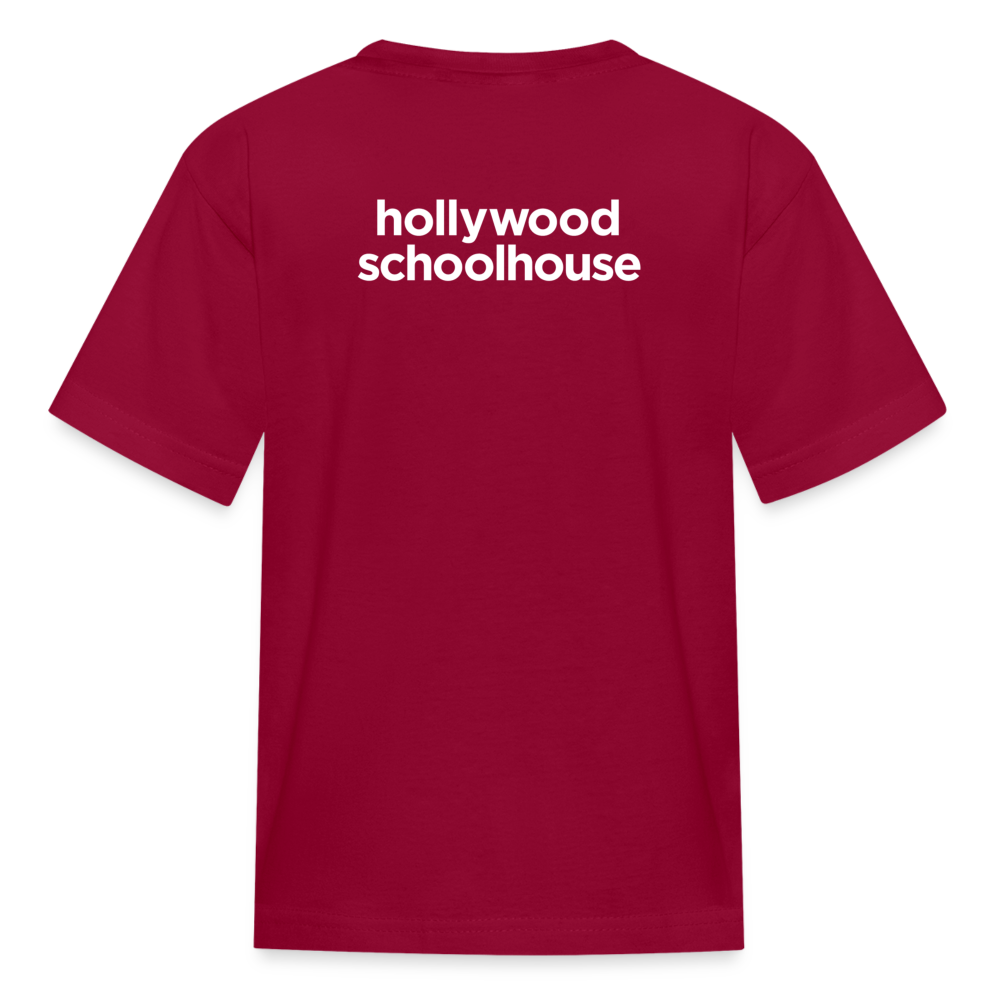 Youth Big H T-Shirt (White Text) - dark red