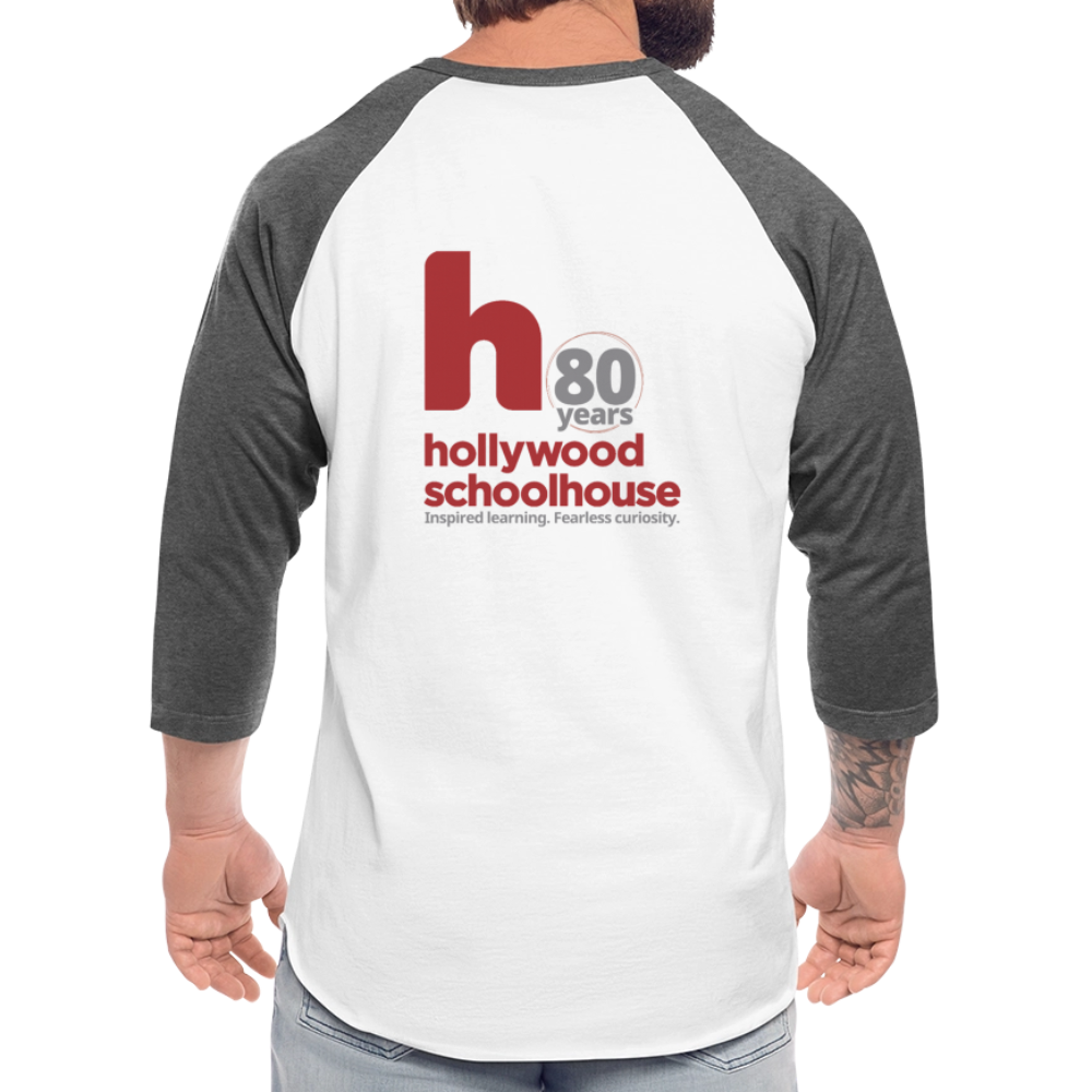 HSH 80th Anniversary Unisex Baseball Shirt - white/charcoal