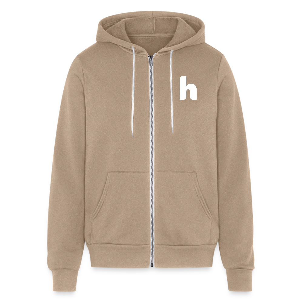 Unisex Full Zip Hoodie - tan