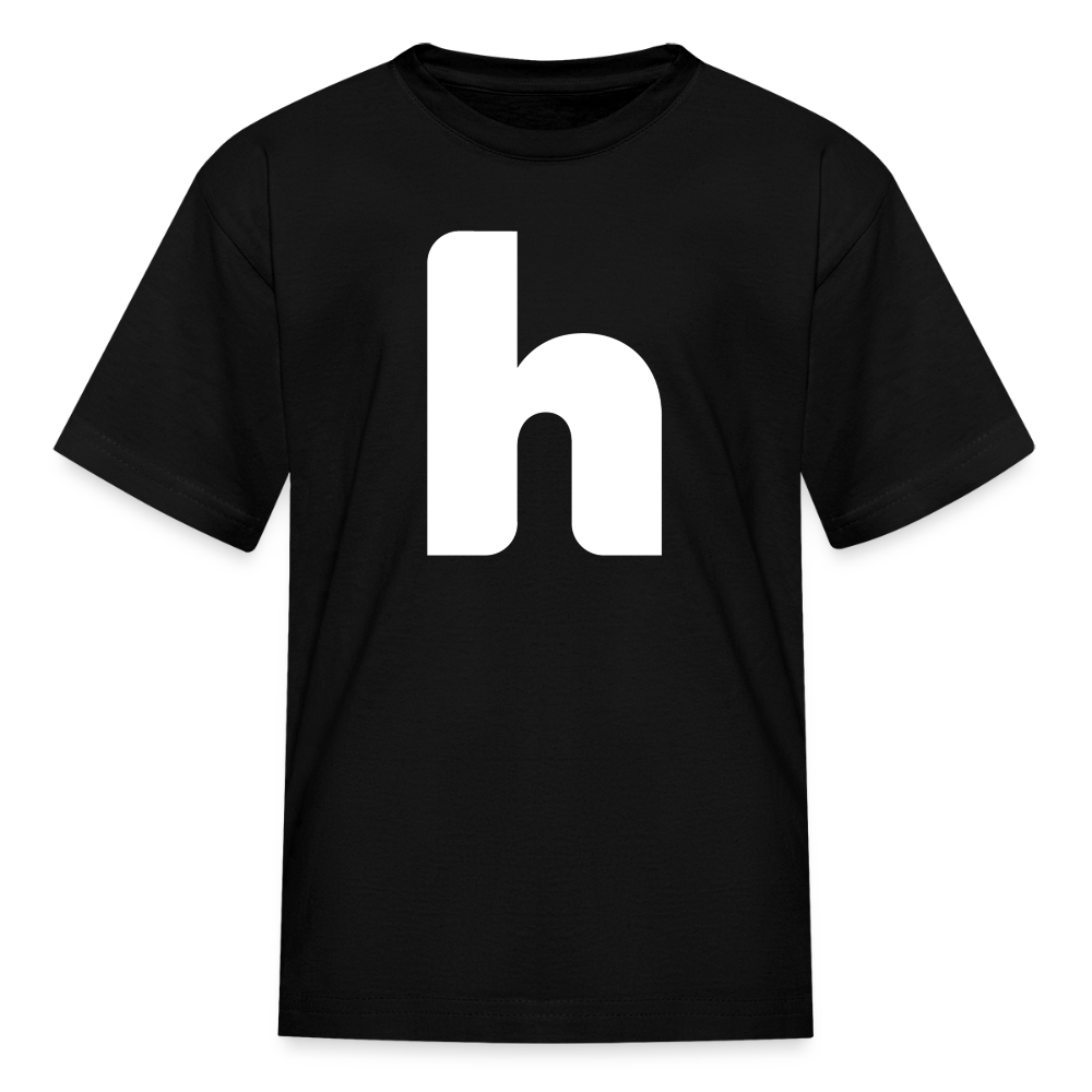 Youth Big H T-Shirt (White Text) - black