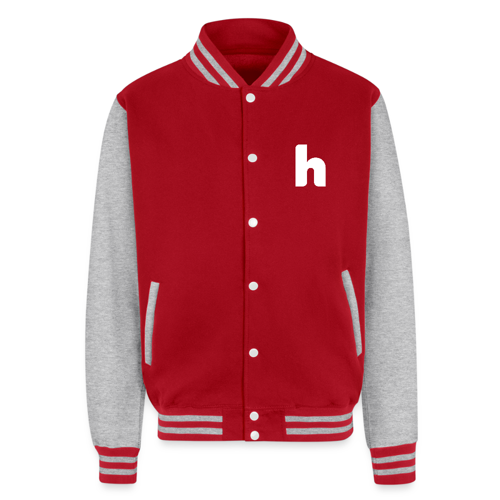 HSH Red Letterman Jacket- - red/heather grey