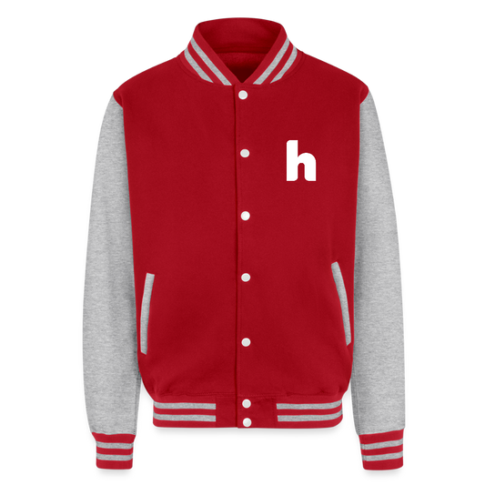 HSH Red Letterman Jacket- - red/heather grey